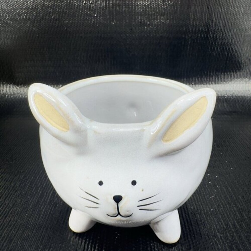 47 & MAIN Stoneware Pottery Bunny Rabbit Shape Planter Flower Pot Vase Bowl Dish